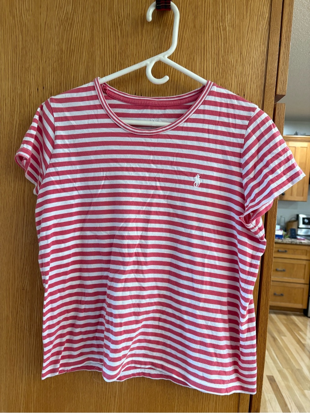 Ralph Lauren Pink & White Striped Crew Tee